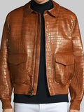 Alligator Leather Bomber Jacket