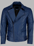 Blue Diamond Cruiser Leather Biker Jacket