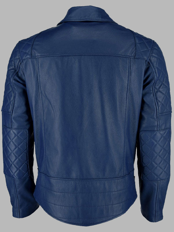 Blue Diamond Cruiser Leather Biker Jacket