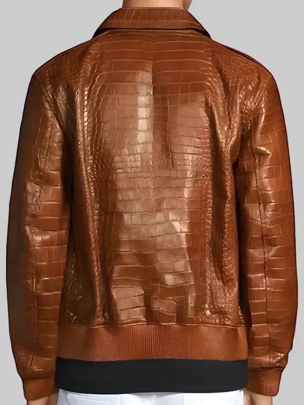Alligator Leather Bomber Jacket