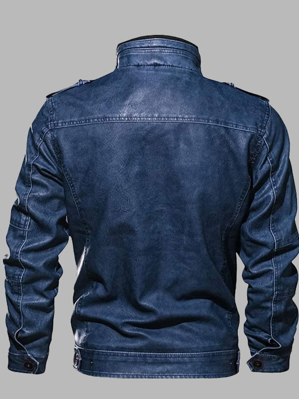 Butler Classic Blue Leather Jacket