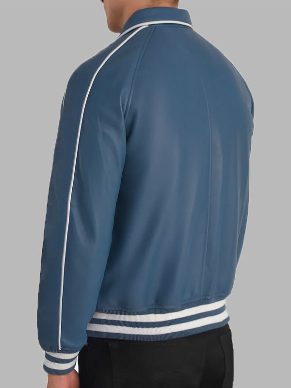 Blue Leather Varsity Jacket