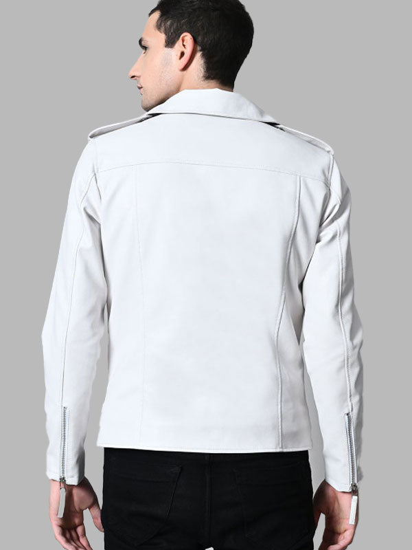 Men Leather Lightweight Biker Jacket