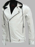 White Hooded Leather Jacket