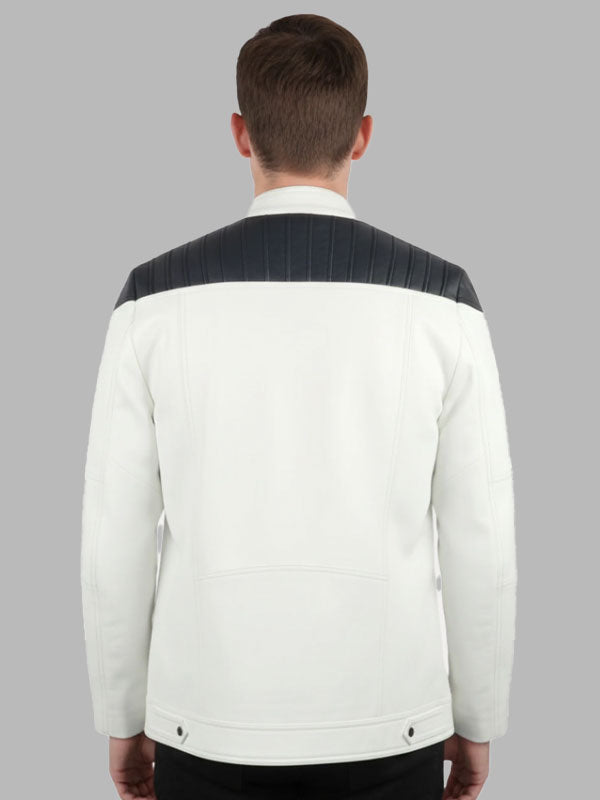 White Leather Biker Jacket