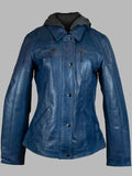 BOL Women's Removable Hood Leather Jacket