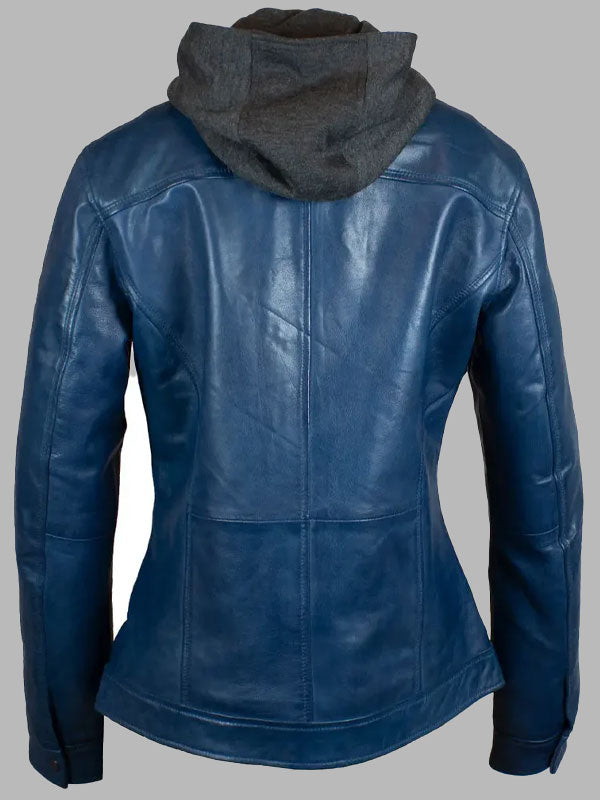 BOL Women's Removable Hood Leather Jacket