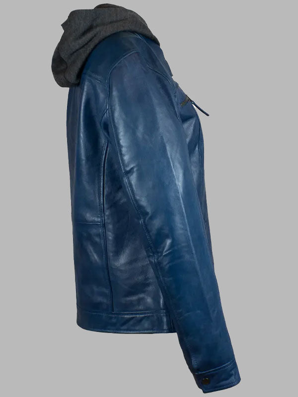 BOL Women's Removable Hood Leather Jacket