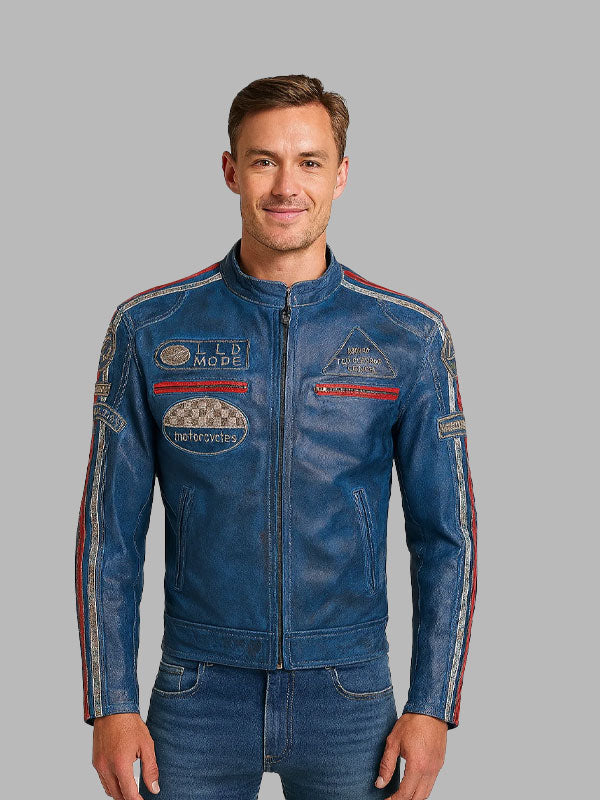Men's Leather Biker Jacket