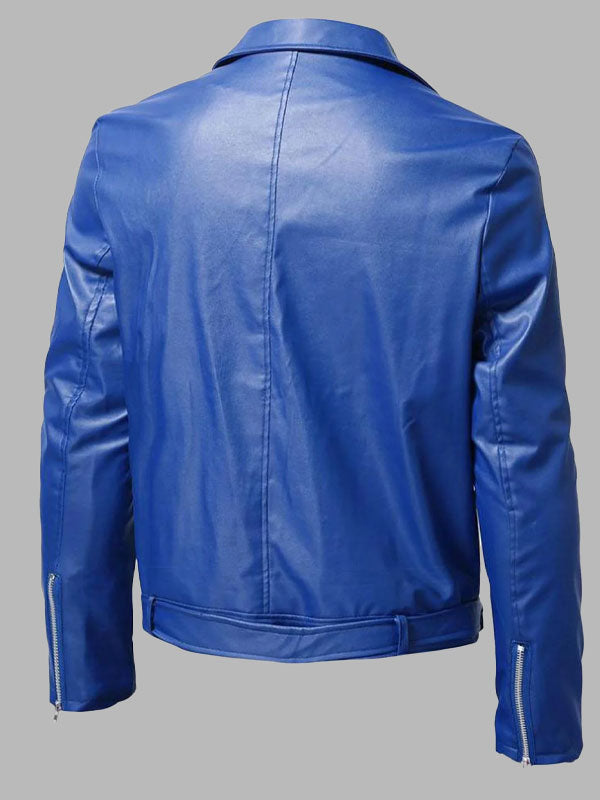 Men's PU Leather Jacket Causal Belted Faux Leather Motorcycle Jacket