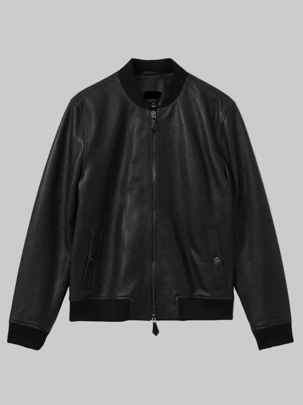 Black-Grained-Leather-Bomber-Jacket