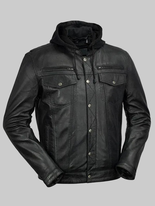 Black-Leather-Hooded-Jacket-Mens