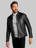 Black-Signature-Leather-Collared-Jacket