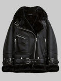 Black-Women-B3-RAF-Aviator-Styled-Sheepskin-Shearling-Leather-Jacket