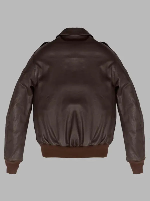 Charles Dark Brown Real Leather Bomber Jacket