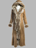 Crystal Full Length Brown Shearling Sheepskin Coat