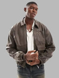 Daniel Brown Real Leather Bomber Jacket