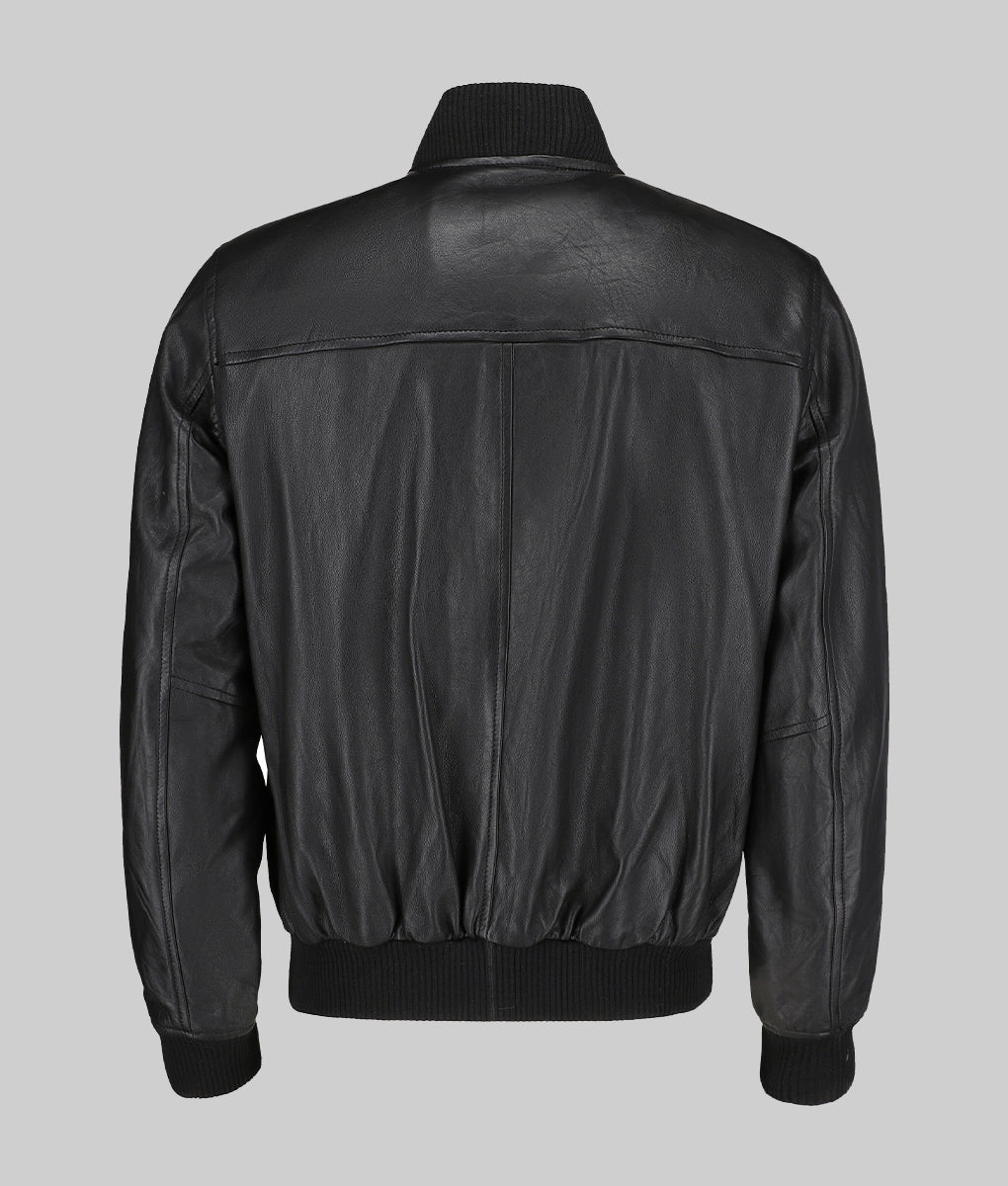 Jim-Mens-Snug-Fit-Black-Bomber-Leather-Jacket-7