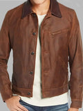 Joseph Men’s Brown Vintage Leather Jacket