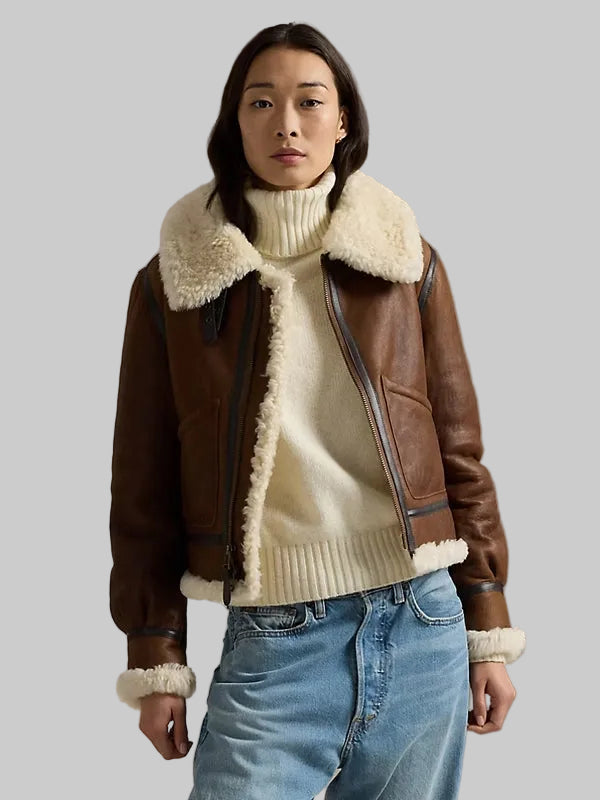 Leather-Trim-Shearling-Aviator-Jacket-Brown