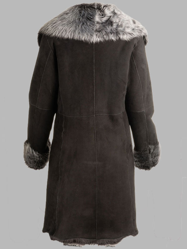 Lonnie Black Toscana 3/4 Length Shearling Sheepskin Coat