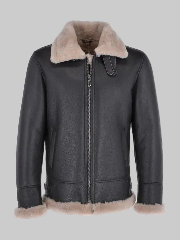 Men-Shearling-Real-Black-Leather-Bomber-Jacket