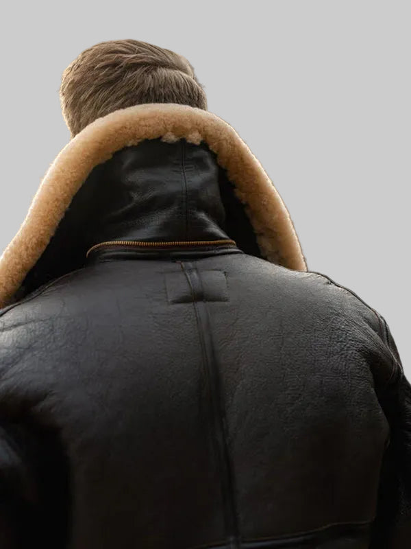Mens-B3-RAF-Aviator-Sheepskin-Shearling-Leather-Jacket-Back