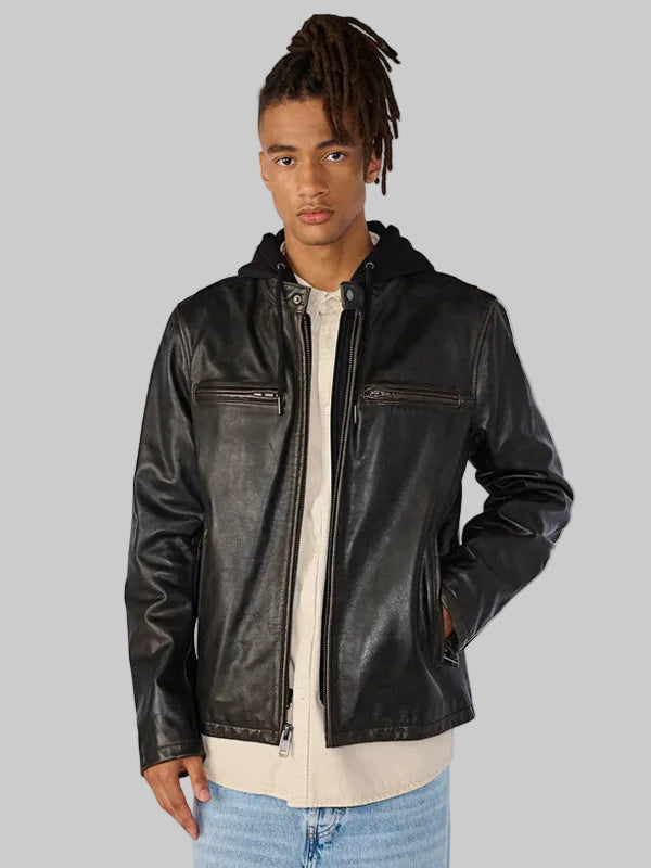Mens-Black-Cafe-Racer-Leather-Jacket