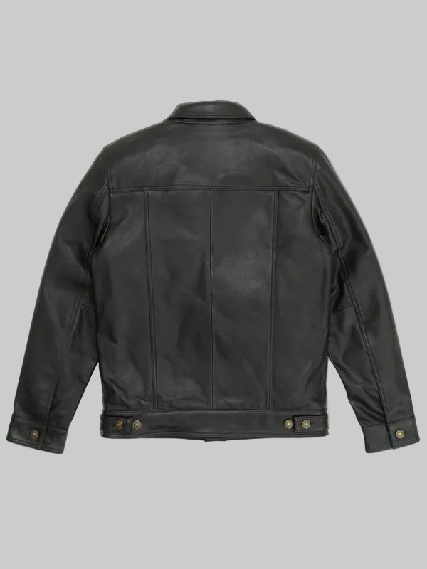Mens-Black-Driggs-Leather-Jacket-Back