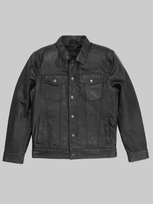 Mens-Black-Driggs-Leather-Jacket