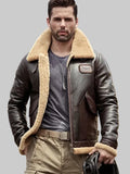 Mens-Brown-B3-Flight-Sheepskin-Shearling-Leather-Jacket-Coat