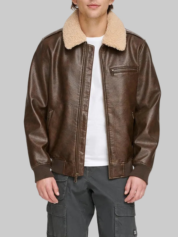 Mens-Faux-Leather-Aviator-Bomber-Jacket-With-Sherpa-Collar