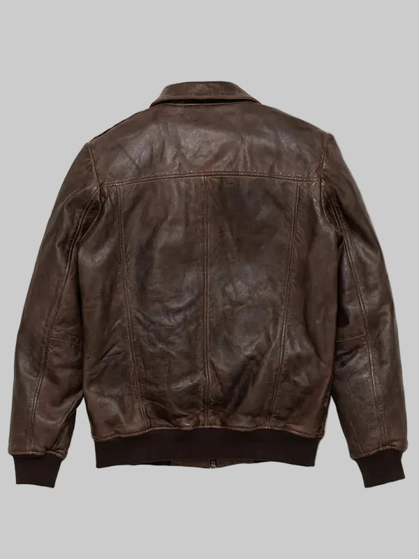 Mens-Vintage-Lambskin-A2-Brown-Bomber-Leather-Jacket