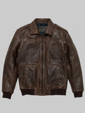 Mens-Vintage-Lambskin-A2-Brown-Leather-Bomber-Jacket