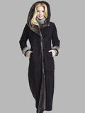 Patricia Black Long Hooded Shearling Coat