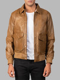 Richard Brown Genuine Bomber Leather Jacket
