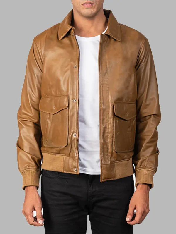 Richard Brown Genuine Bomber Leather Jacket
