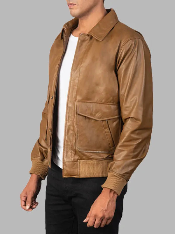 Richard Brown Genuine Bomber Leather Jacket