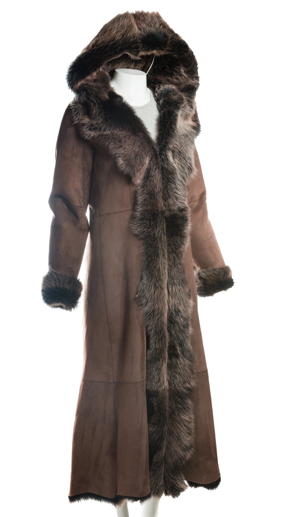 Women Full Length Brown Toscana Shearling Sheepskin Coat