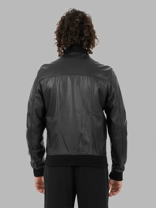 John Black Bomber Real Leather Jacket