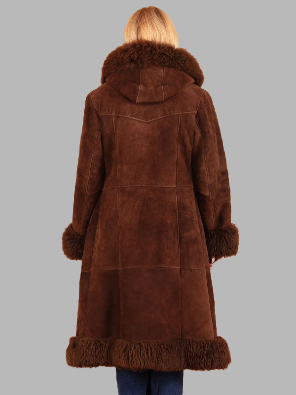 Vanessa Women Vintage 70's Brown Sheepskin Coat