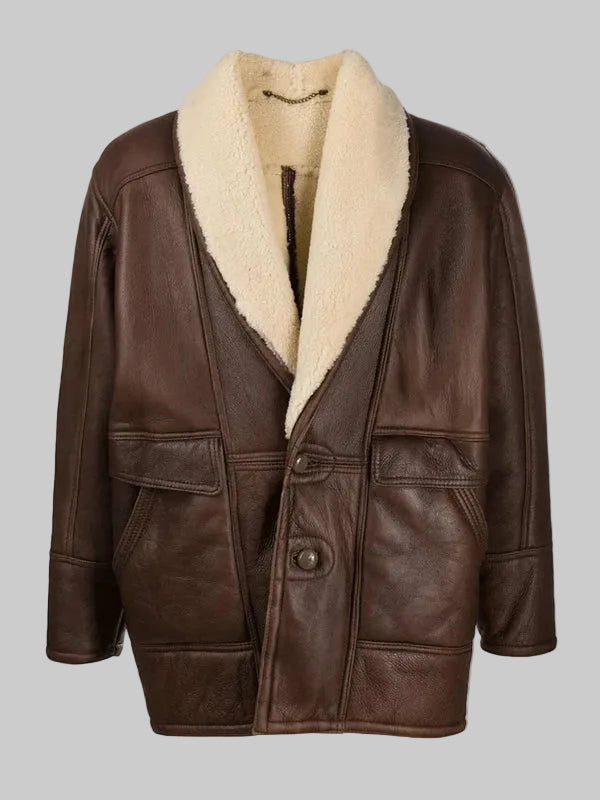 Vintage-Brown-Leather-Shearling-Jacket