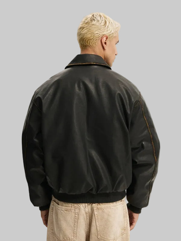 Vintage-Faux-Leather-Bomber-Jacket-Back