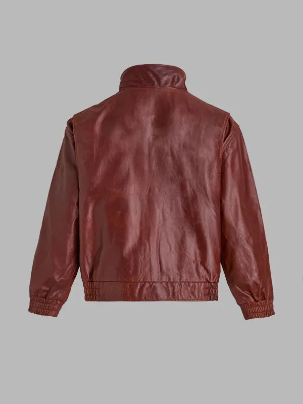 Willis Dark Brown Real Leather Bomber Jacket