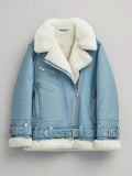 Women-Light-Blue-B3-RAF-Aviator-Styled-Sheepskin-Shearling-Leather-Jacket