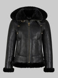 Womens-B3-Bomber-Hooded-Classic-Black-Shearling-Jacket