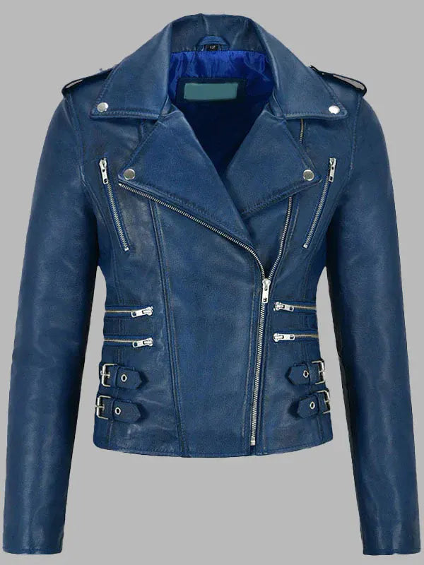 Kimberly Classic Leather Biker Jacket