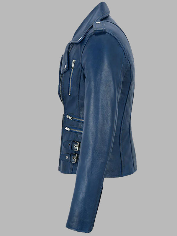 Kimberly Classic Leather Biker Jacket