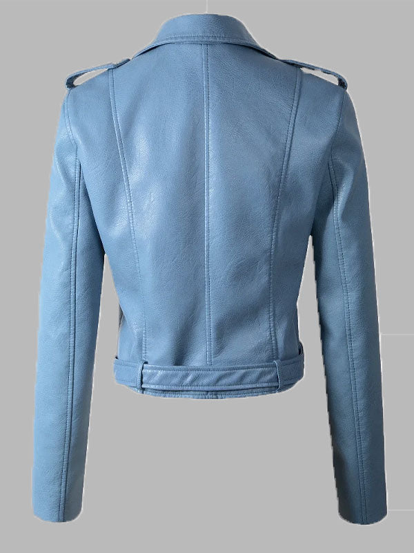 Mary The Belt Fashion Racing Style Biker Leather Jacket