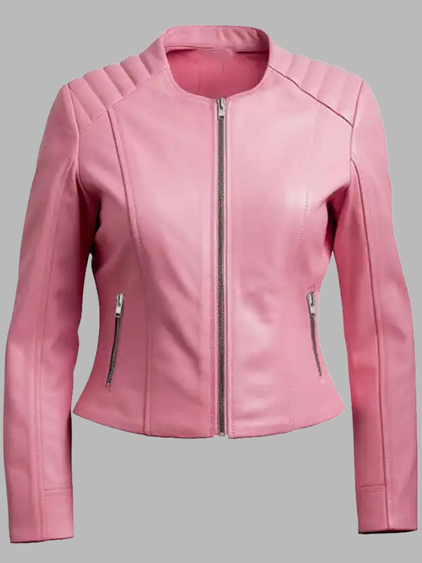 Dorothy Pink Biker Leather Jacket